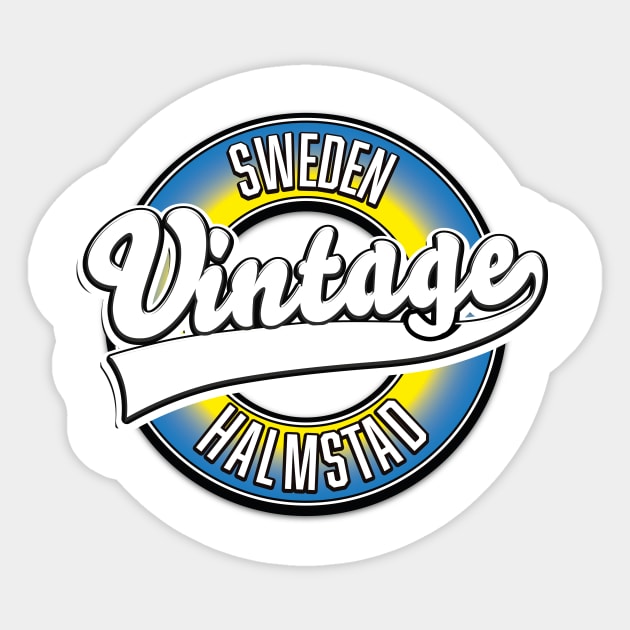 Halmstad sweden vintage style logo Sticker by nickemporium1
